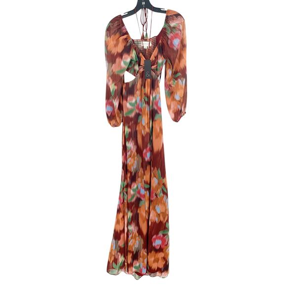 SACHIN + BABI Dress Size 2 Evening Gown NEW Cassandra Bordeaux Ikat Print - Picture 4 of 9